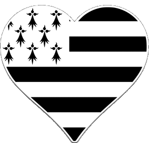 Cuore Bretagna Regioni Francia Bandiere 