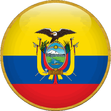 Runde Ecuador Amerika Fahnen 