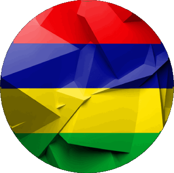 Round Mauritius Africa Flags 