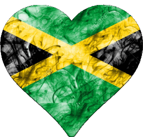 Heart Jamaica America Flags 