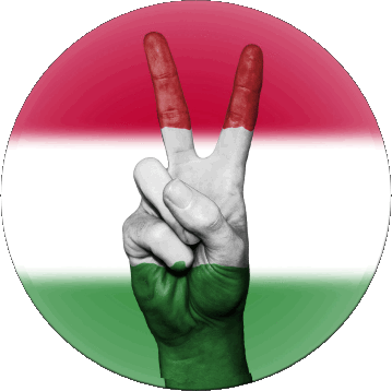 Round Hungary Europe Flags 