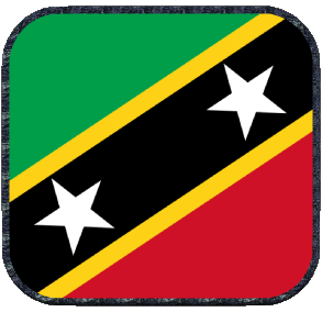 Quadrato 2 Saint Kitts e Nevis America Bandiere 