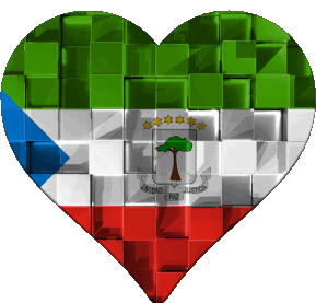 Corazón Guinea Ecuatorial África Banderas 