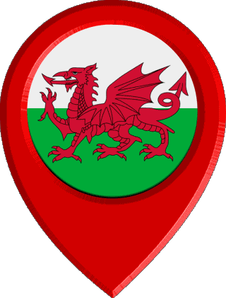 Standort-Pin Wales Europa Fahnen 