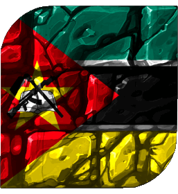 Quadrato Mozambico Africa Bandiere 