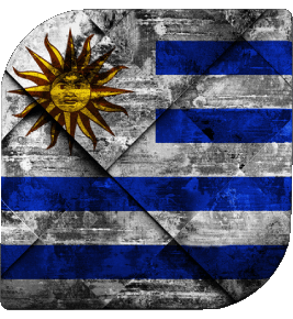 Quadrato Uruguay America Bandiere 