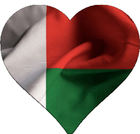 Heart Madagascar Africa Flags 