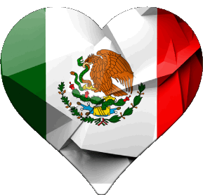 Cuore Messico America Bandiere 