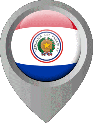Location Pin Paraguay America Flags 