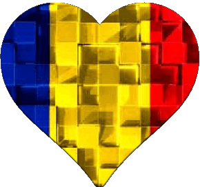 Corazón Chad África Banderas 