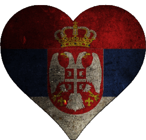 Coeur Serbie Europe Drapeaux 
