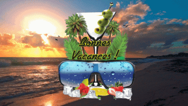 004 Animierter Hintergrund Bonnes Vacances Französisch Nachrichten 