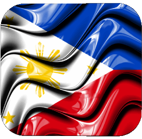 Carré Philippines Asie Drapeaux 