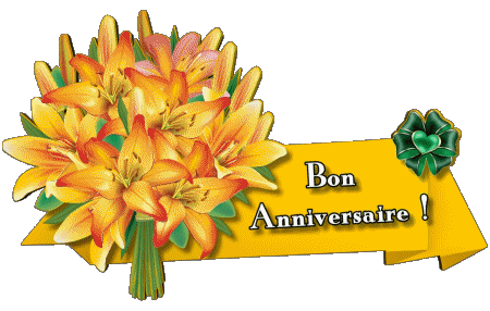 008 Transparenter Hintergrund Floral Bon Anniversaire Französisch Nachrichten 