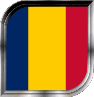 Quadrato Chad Africa Bandiere 