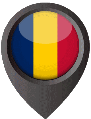 Marcador de ubicación Chad África Banderas 