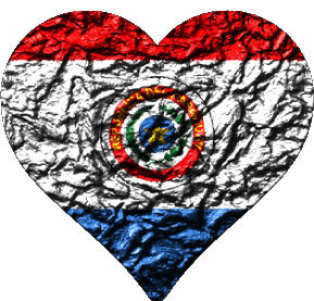 Coeur Paraguay Amériques Drapeaux 
