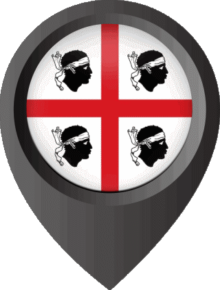 Epingle de Localisation Sardaigne Italie Europe Drapeaux 