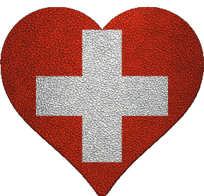 Heart Swiss Europe Flags 