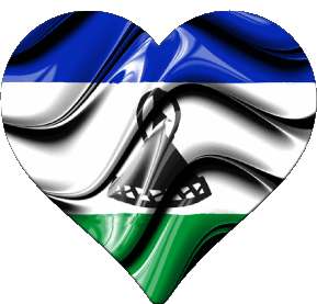 Heart Lesotho Africa Flags 