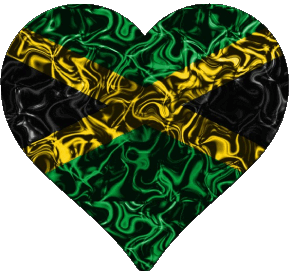 Heart Jamaica America Flags 