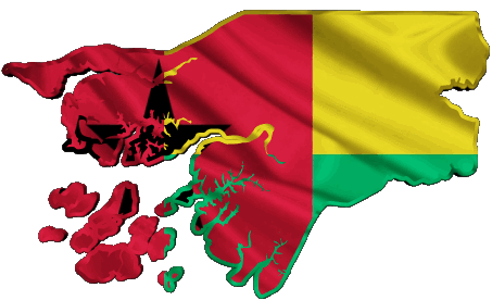 Mapa Guinea Bissau África Banderas 
