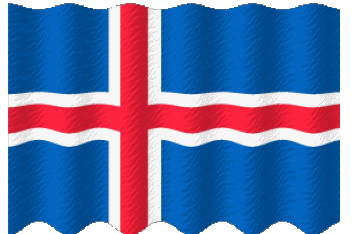 Waving Iceland Europe Flags 