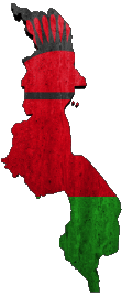 Map Malawi Africa Flags 