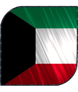 Square Kuwait Asia Flags 