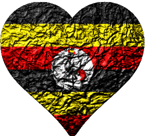 Herz Uganda Afrika Fahnen 