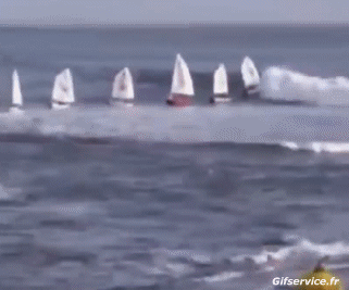 Grandes olas Barcos Transporte Humor - Fun 