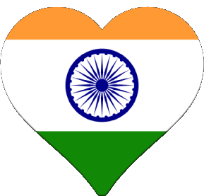 Heart India Asia Flags 