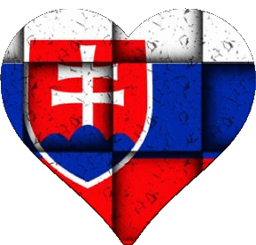 Coeur Slovaquie Europe Drapeaux 