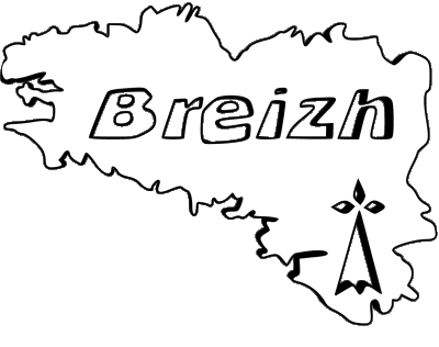 Karte Bretagne Regionen Frankreich Fahnen 