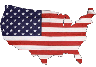 Karte U.S.A - National Amerika Fahnen 