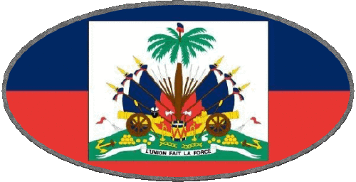Ovale Haïti Amériques Drapeaux 