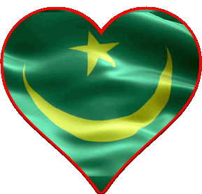 Cuore Mauritania Africa Bandiere 