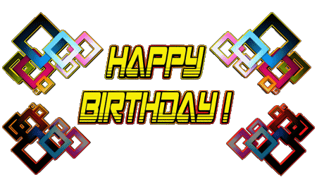 003 Fondo transparente Abstract - Geometric Happy Birthday Inglés Mensajes 