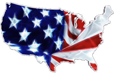 carte U.S.A - National Amériques Drapeaux 