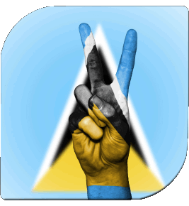 Square St. Lucia America Flags 