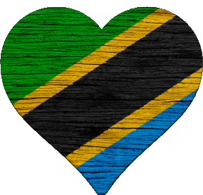 Coeur Tanzania Africa Bandiere 