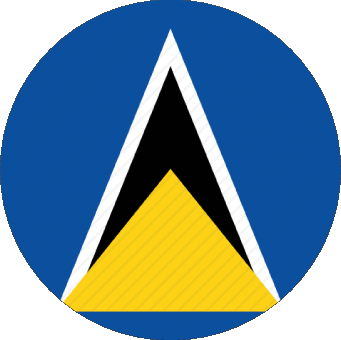 Round St. Lucia America Flags 