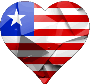 Heart Liberia Africa Flags 