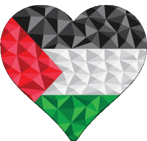 Coeur Palestine Asie Drapeaux 