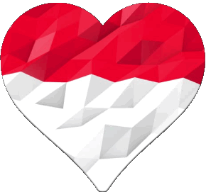 Heart Monaco Europe Flags 