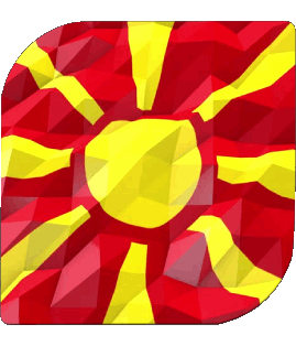 Quadrato Macedonia Europa Bandiere 