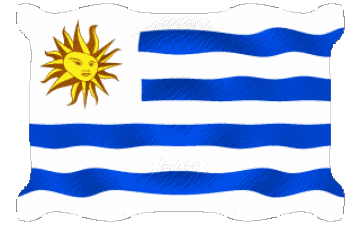 Welligkeit Uruguay Amerika Fahnen 