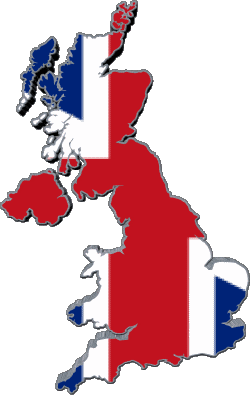 Map UK Europe Flags 