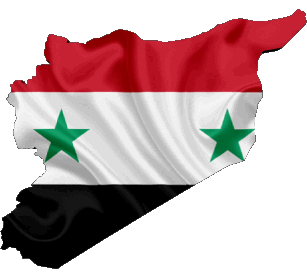 Carte Syrie Asie Drapeaux 