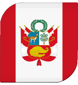 Square Peru America Flags 